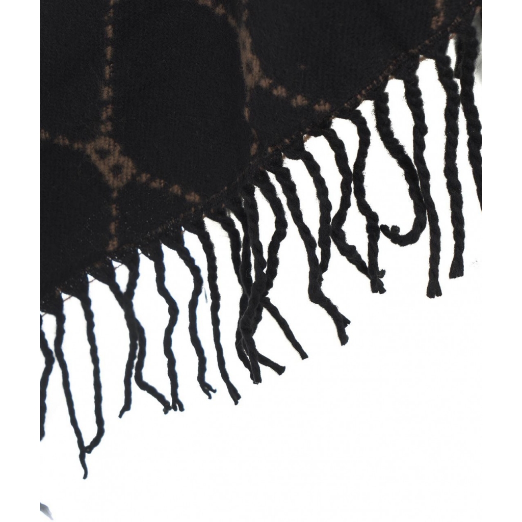 Jacquard poncho con monogramma nero