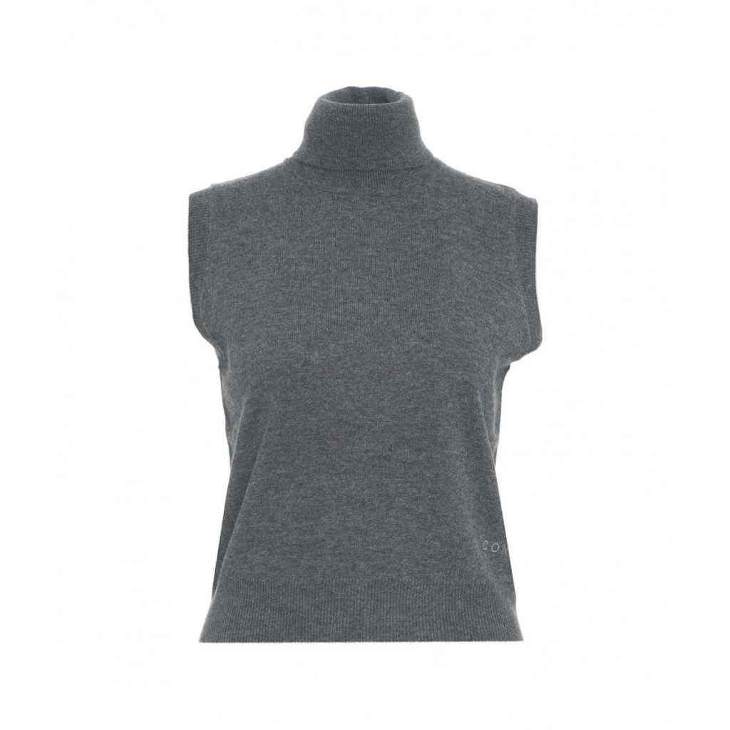 Gilet dolcevita in maglia grigio