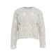Maglione con dettagli destroyed grigio chiaro