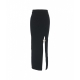 Gonna in maglia con spacco nero