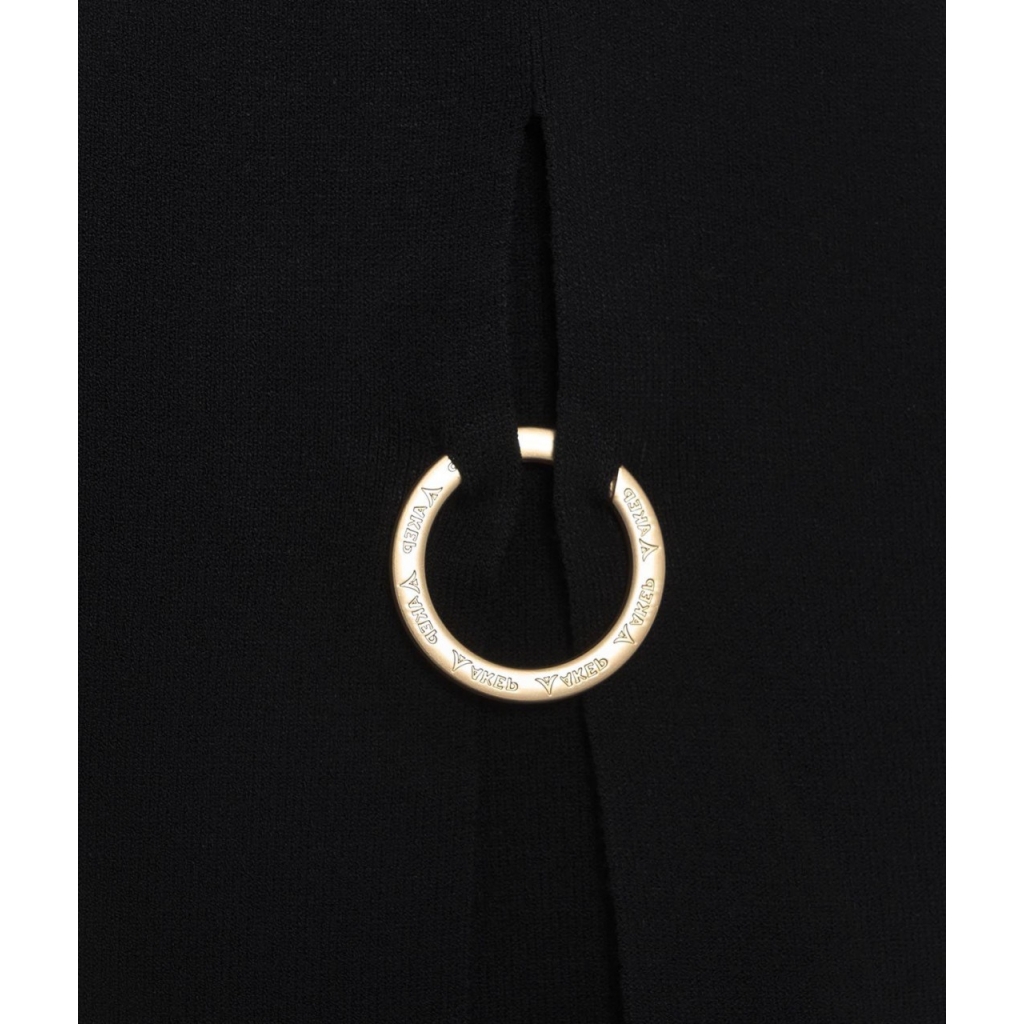 Gonna in maglia con spacco nero