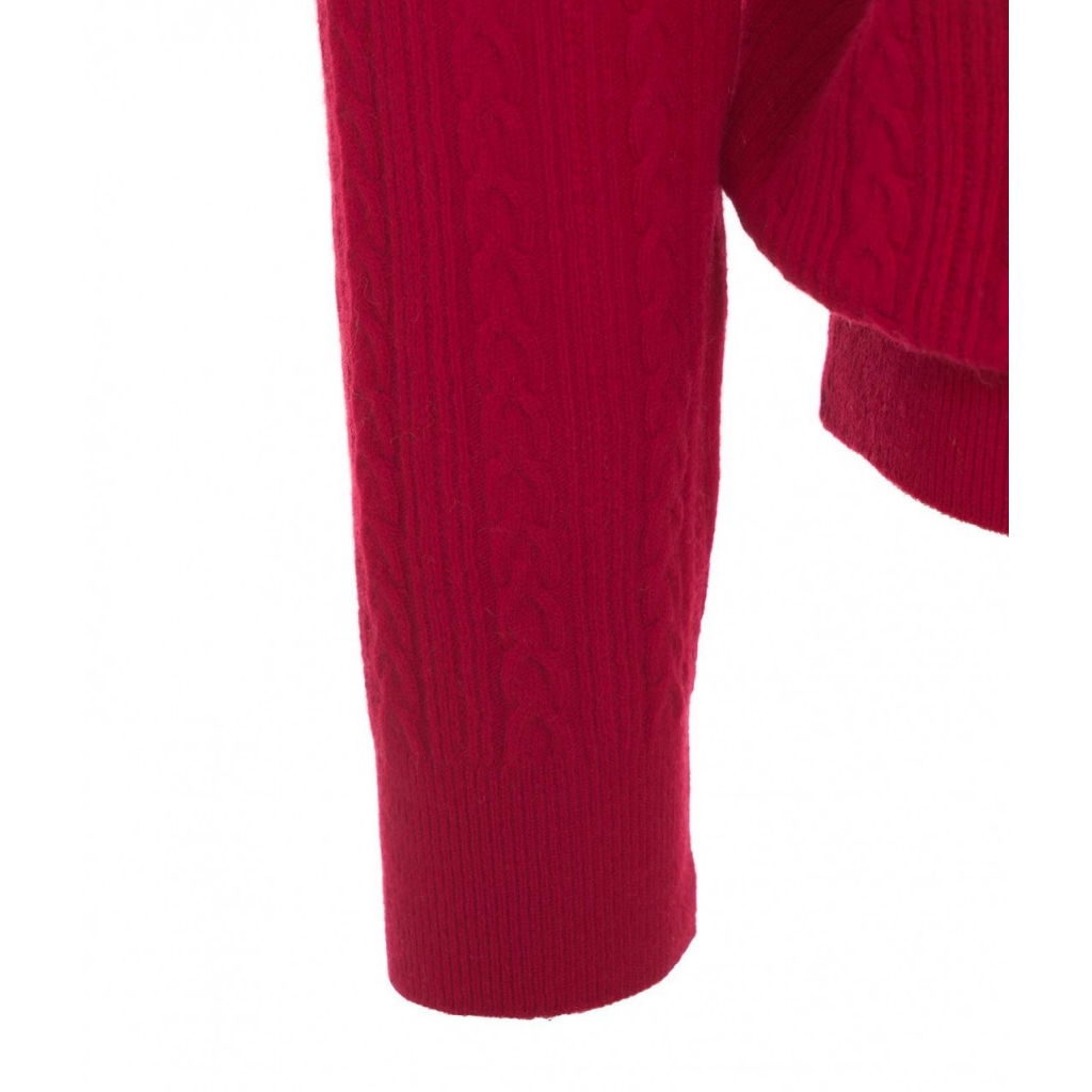 Maglione in maglia intrecciata rosso