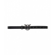 Cintura in pelle con strass Love Berry argento