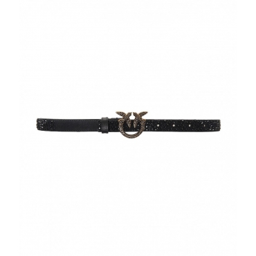 Cintura in pelle con strass Love Berry oro