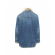 Giacca jeans con collo di pelliccia blu