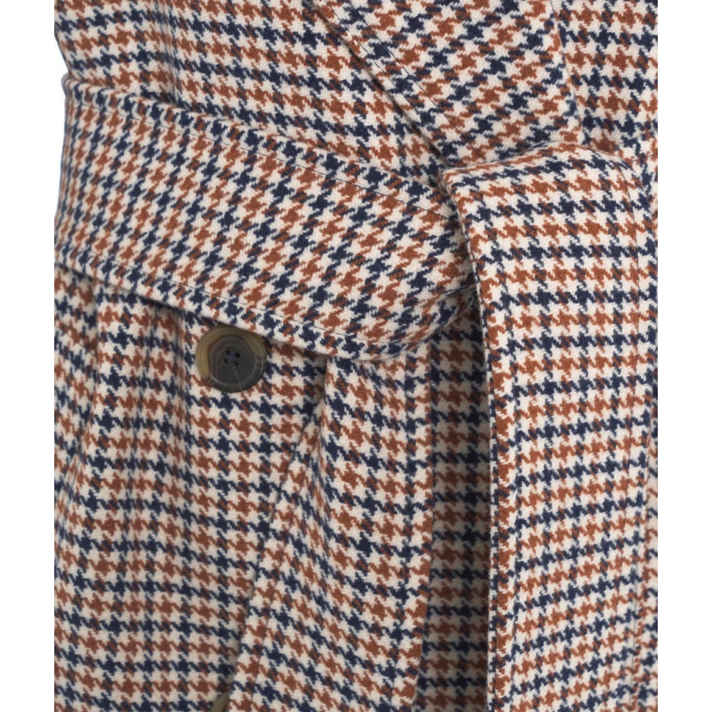 Cappotto pied de poule crema