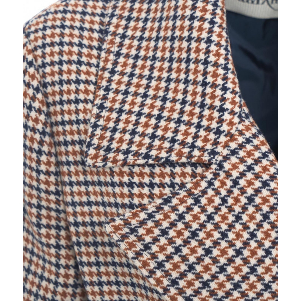 Cappotto pied de poule crema