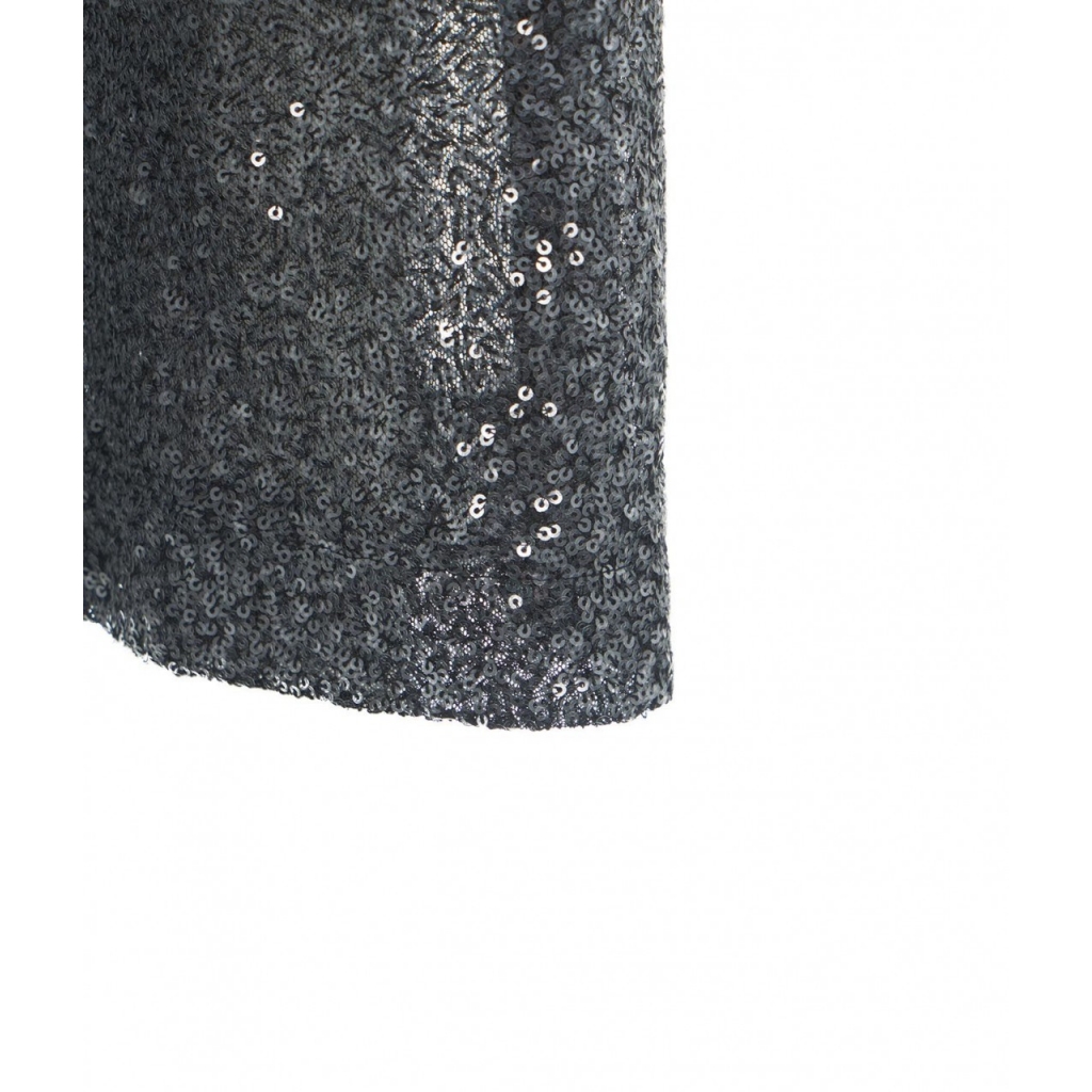 Pantaloni palazzo con paillettes argento