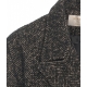 Cappotto boucl a spina di pesce nero