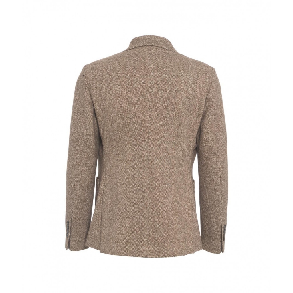 Blazer doppiopetto in felpa marrone chiaro