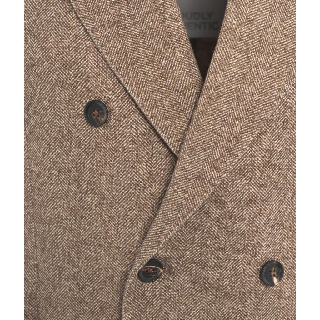 Blazer doppiopetto in felpa marrone chiaro