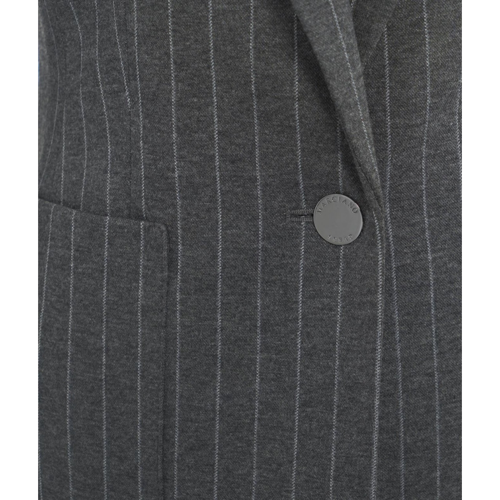 Blazer gessato in felpa grigio scuro