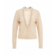Cardigan con perle marrone chiaro