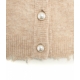 Cardigan con perle marrone chiaro
