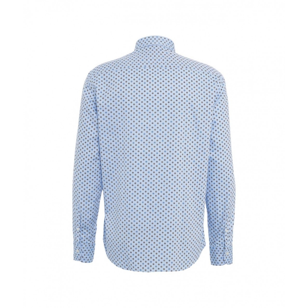 Camicia button-down con stampa floreale blu