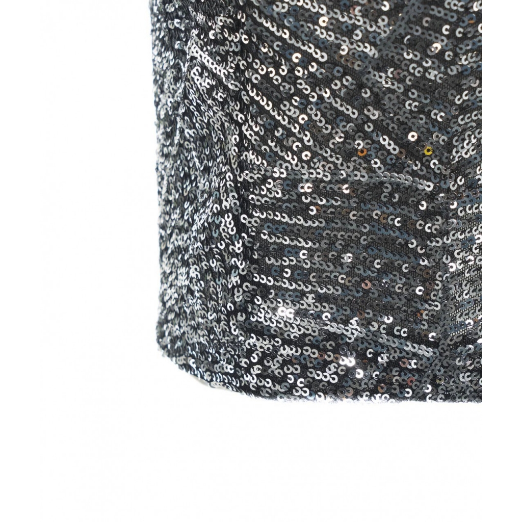 Gonna a tubino con paillettes nero