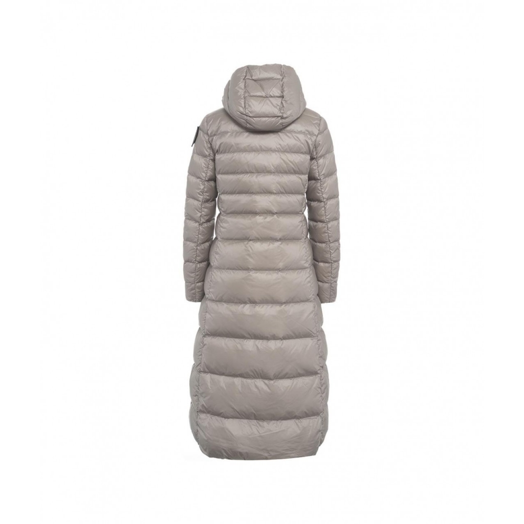 Cappotto trapuntato in piuma argento