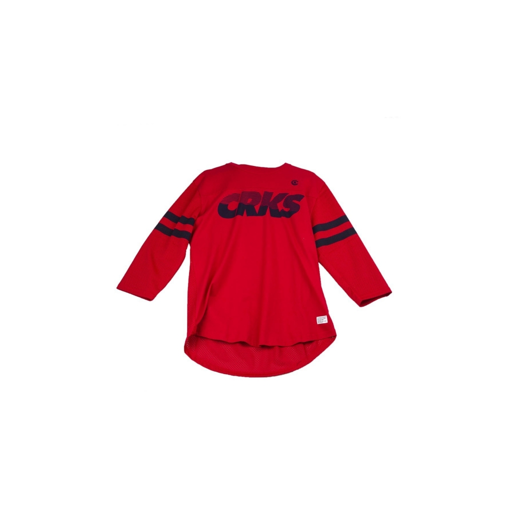 maglietta manica 3/4 uomo crookstech knit football t shirt ROSSO
