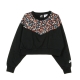 felpa leggera girocollo corta donna heritage crew floreal BLACK/LASER BLUE