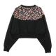 felpa leggera girocollo corta donna heritage crew floreal BLACK/LASER BLUE