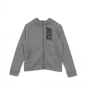 felpa leggera cappuccio zip ragazzo dry fleece gfx CARBON HEATHER/BLACK