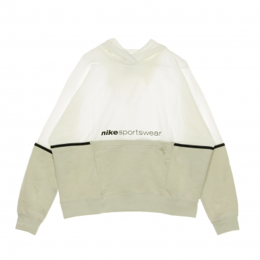 felpa leggera cappuccio corta donna sportswear archive remix hoody WHITE/LIGHT BONE/BLACK