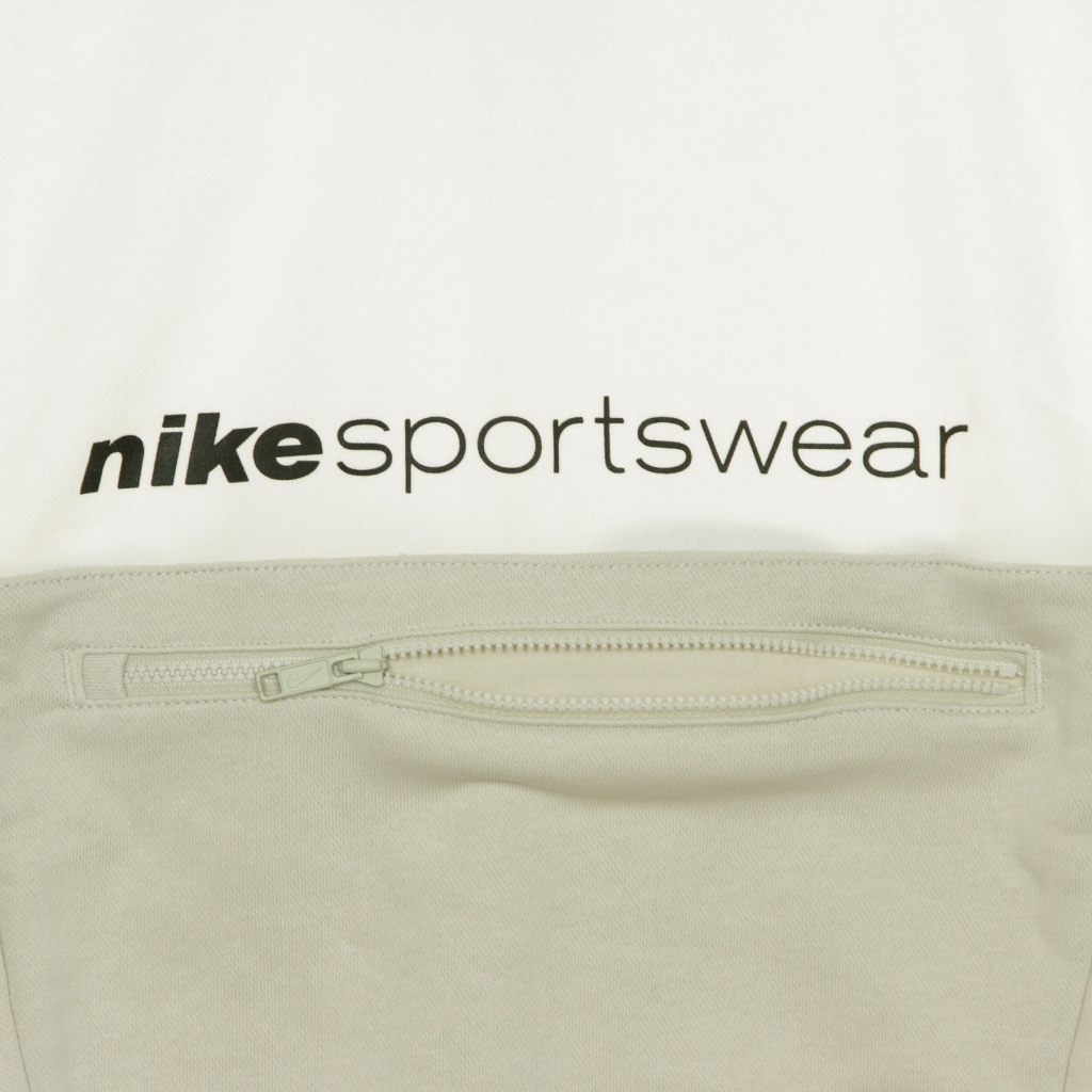 felpa leggera cappuccio corta donna sportswear archive remix hoody WHITE/LIGHT BONE/BLACK