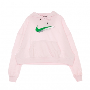 felpa leggera cappuccio corta donna sportswear icon clash hoodie PINK FOAM