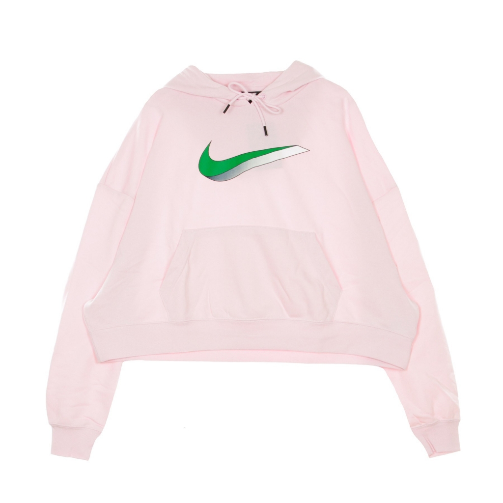 felpa leggera cappuccio corta donna sportswear icon clash hoodie PINK FOAM