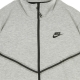 felpa leggera collo alto donna sportswear tech fleece long DK GREY HEATHER/BLACK