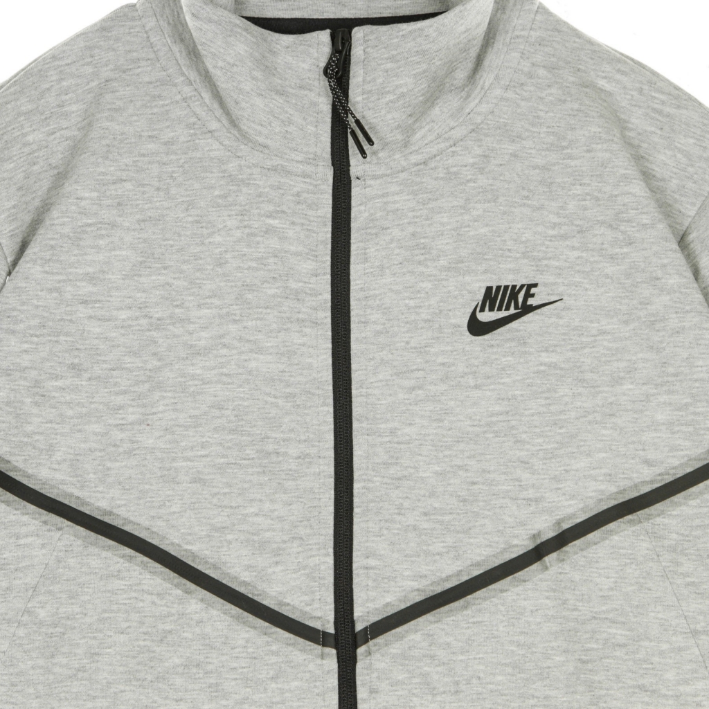 felpa leggera collo alto donna sportswear tech fleece long DK GREY HEATHER/BLACK
