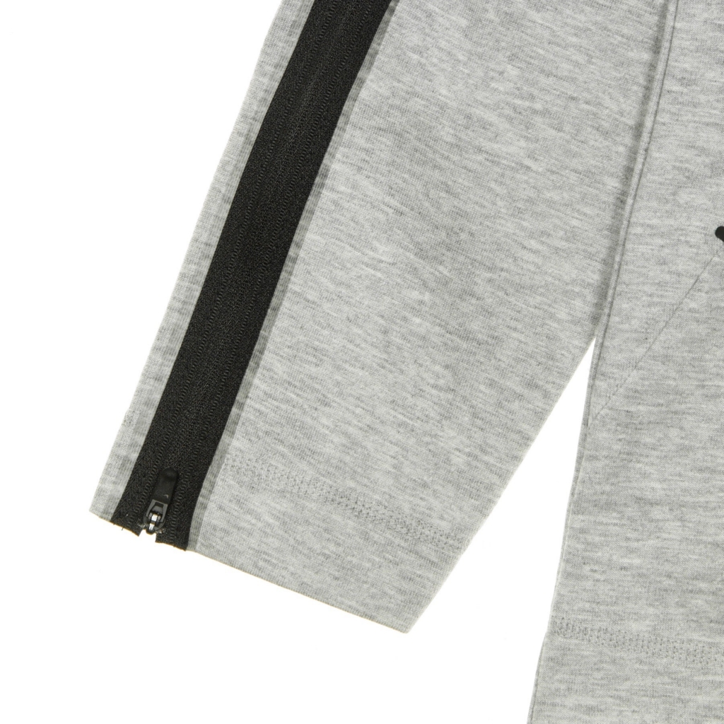 felpa leggera collo alto donna sportswear tech fleece long DK GREY HEATHER/BLACK