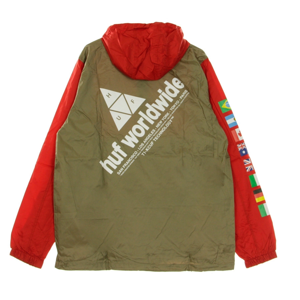 giacca a vento infilabile uomo flags anorak jacket CYBER RED