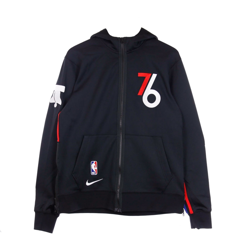felpa leggera cappuccio zip uomo nba therma flex showtime city edition phi76e BLACK/WHITE