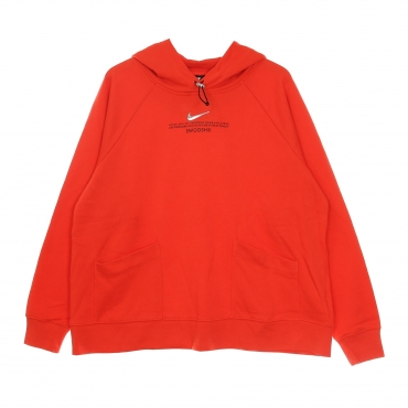 felpa leggera cappuccio donna sportswear swoosh hoodie plus LT CRIMSON/BLACK