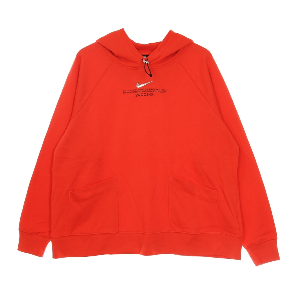 felpa leggera cappuccio donna sportswear swoosh hoodie plus LT CRIMSON/BLACK