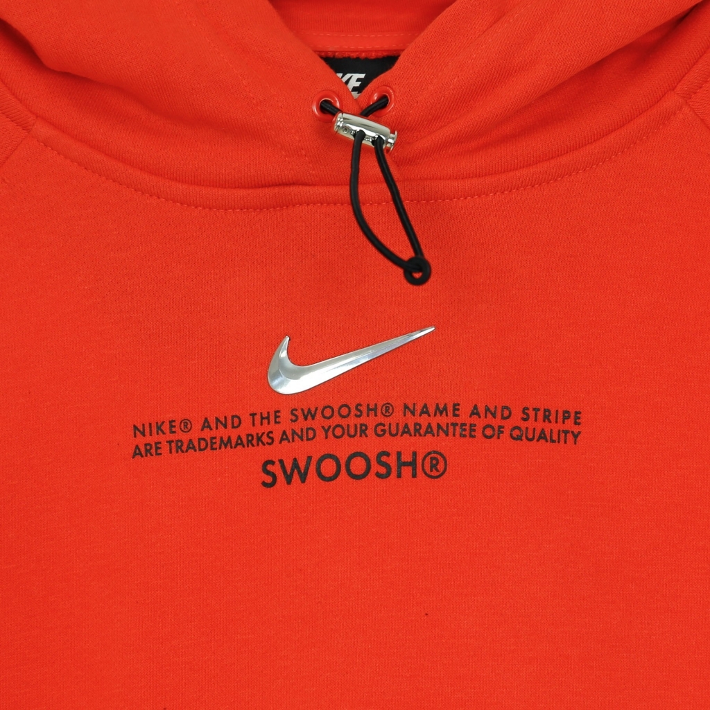 felpa leggera cappuccio donna sportswear swoosh hoodie plus LT CRIMSON/BLACK