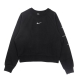 felpa leggera girocollo donna sportswear swoosh crew BLACK/WHITE