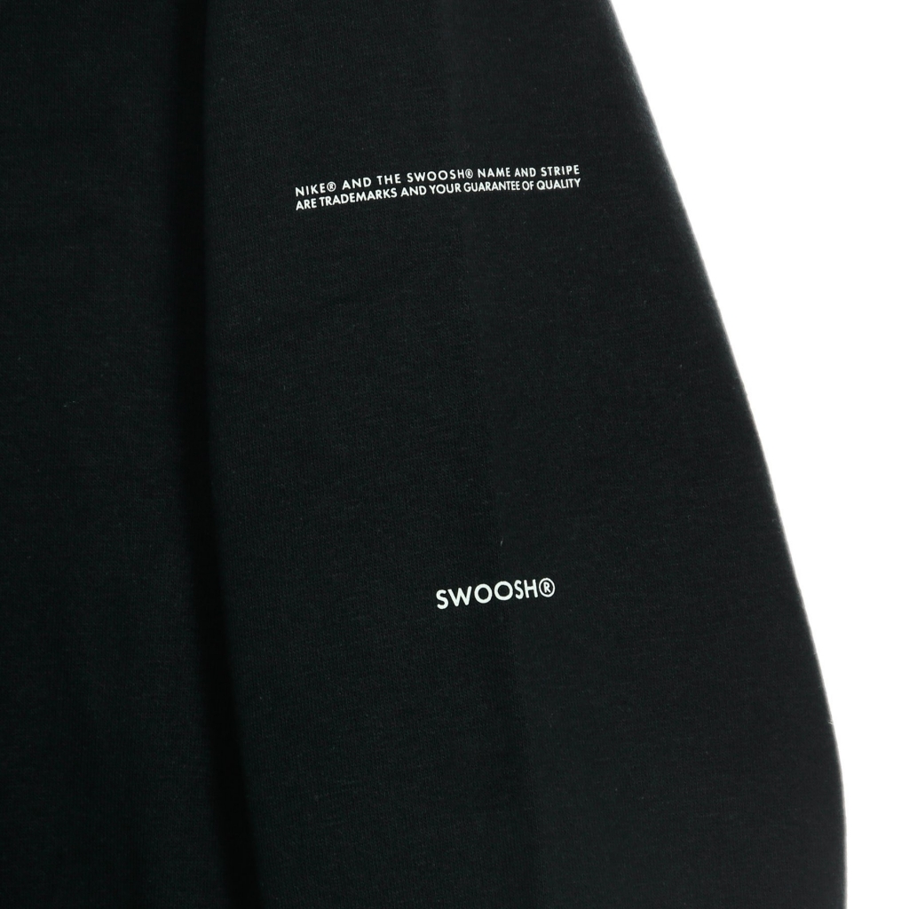 felpa leggera girocollo donna sportswear swoosh crew BLACK/WHITE