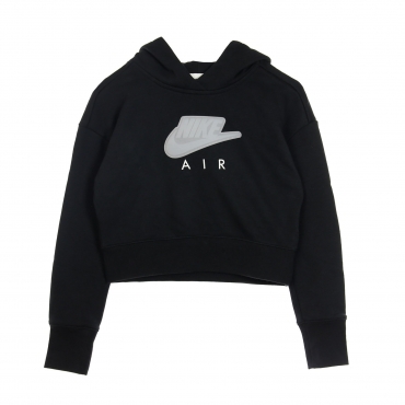 felpa leggera cappuccio corta ragazza air hoodie crop BLACK/WHITE/WHITE