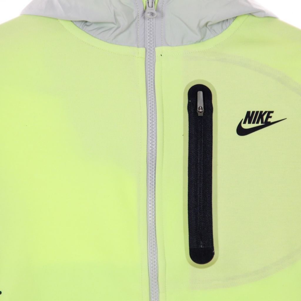 felpa leggera cappuccio zip bambino b sportswear tech fleece full-zip woven hoodie mix LT LIQUID LIME/PHOTON DUST/BLACK