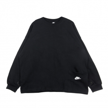 felpa leggera girocollo donna w sportswear crew earth day french terry BLACK/WHITE