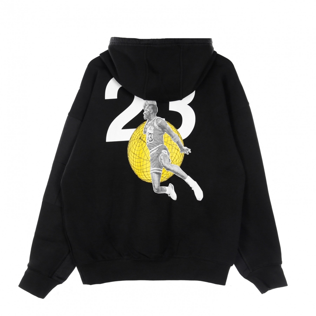 felpa leggera cappuccio uomo michael jordan  23 engineered fleece pullover hoody BLACK/WHITE