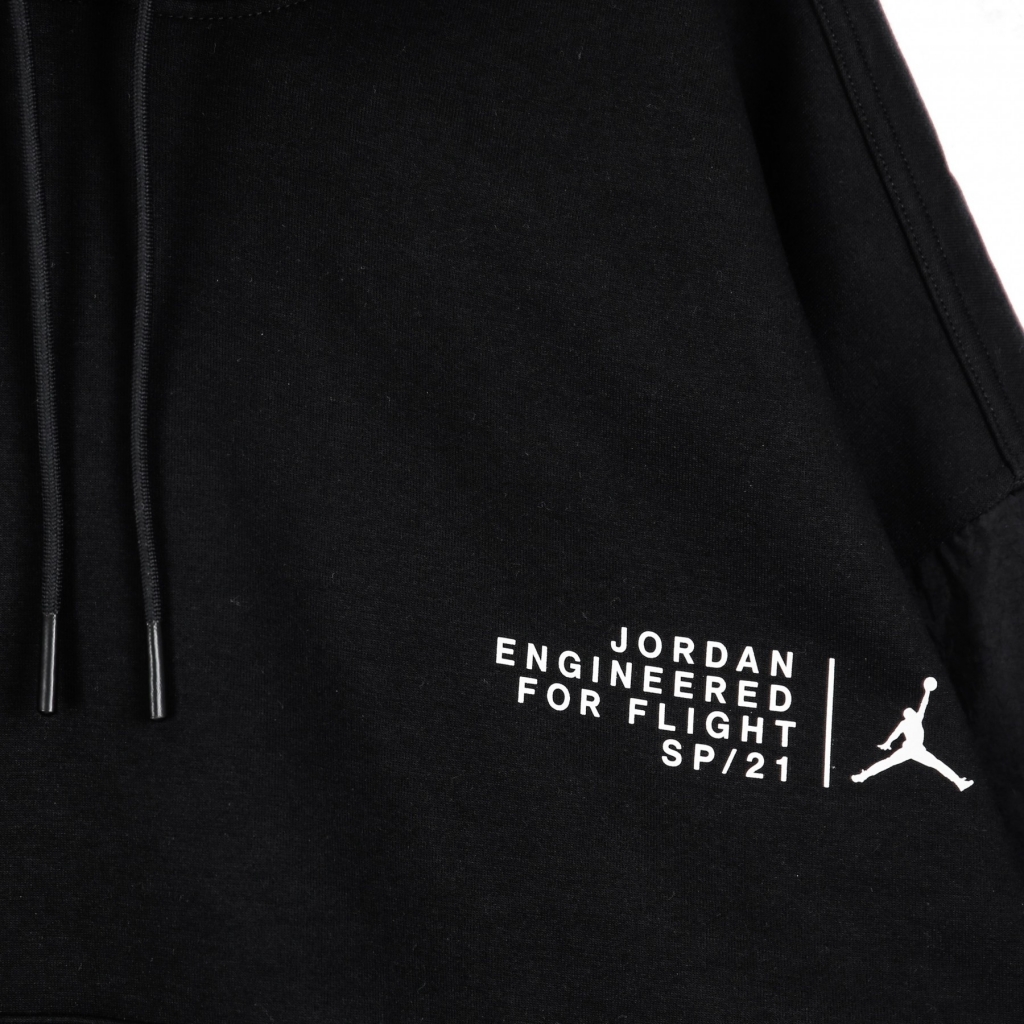 felpa leggera cappuccio uomo michael jordan  23 engineered fleece pullover hoody BLACK/WHITE