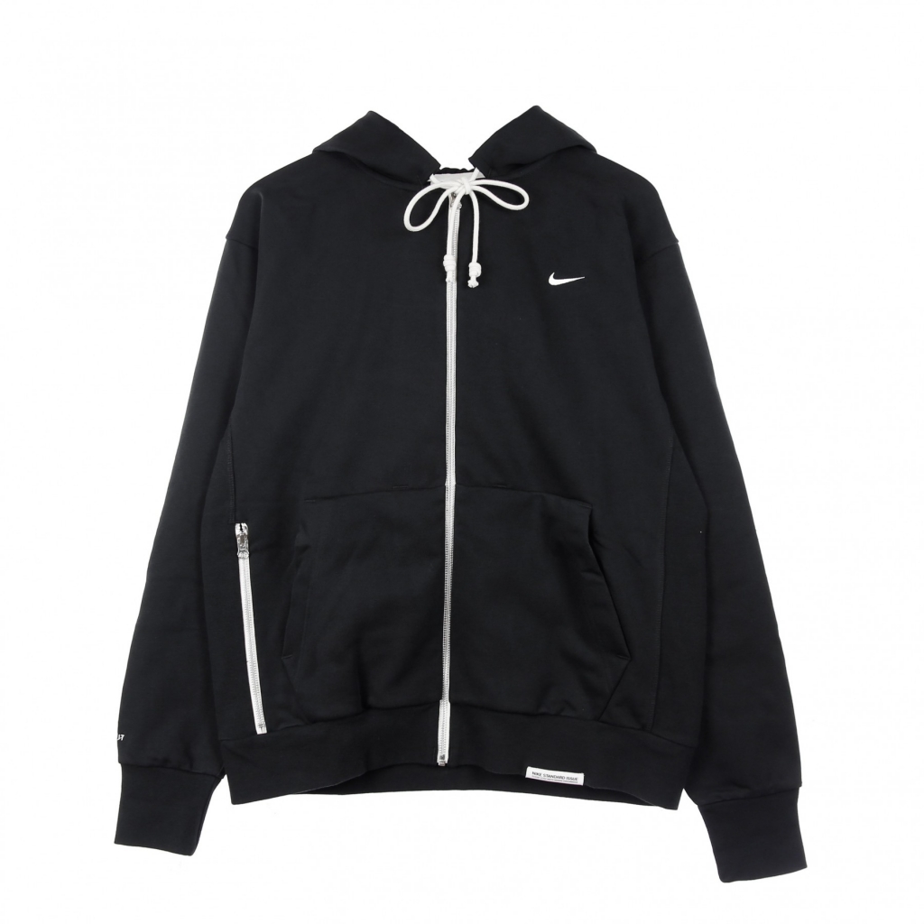 felpa leggera cappuccio zip uomo m dry-fit standard issue full-zip hoodie BLACK/PALE IVORY