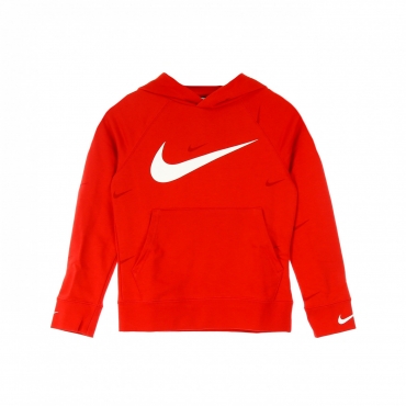 felpa leggera cappuccio bambino b sportswear fleece swoosh hooded pullover UNIVERSITY RED/UNIVERSITY RED/WHITE