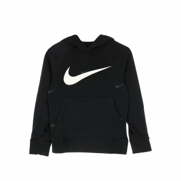 felpa leggera cappuccio bambino b sportswear fleece swoosh hooded pullover BLACK/WHITE