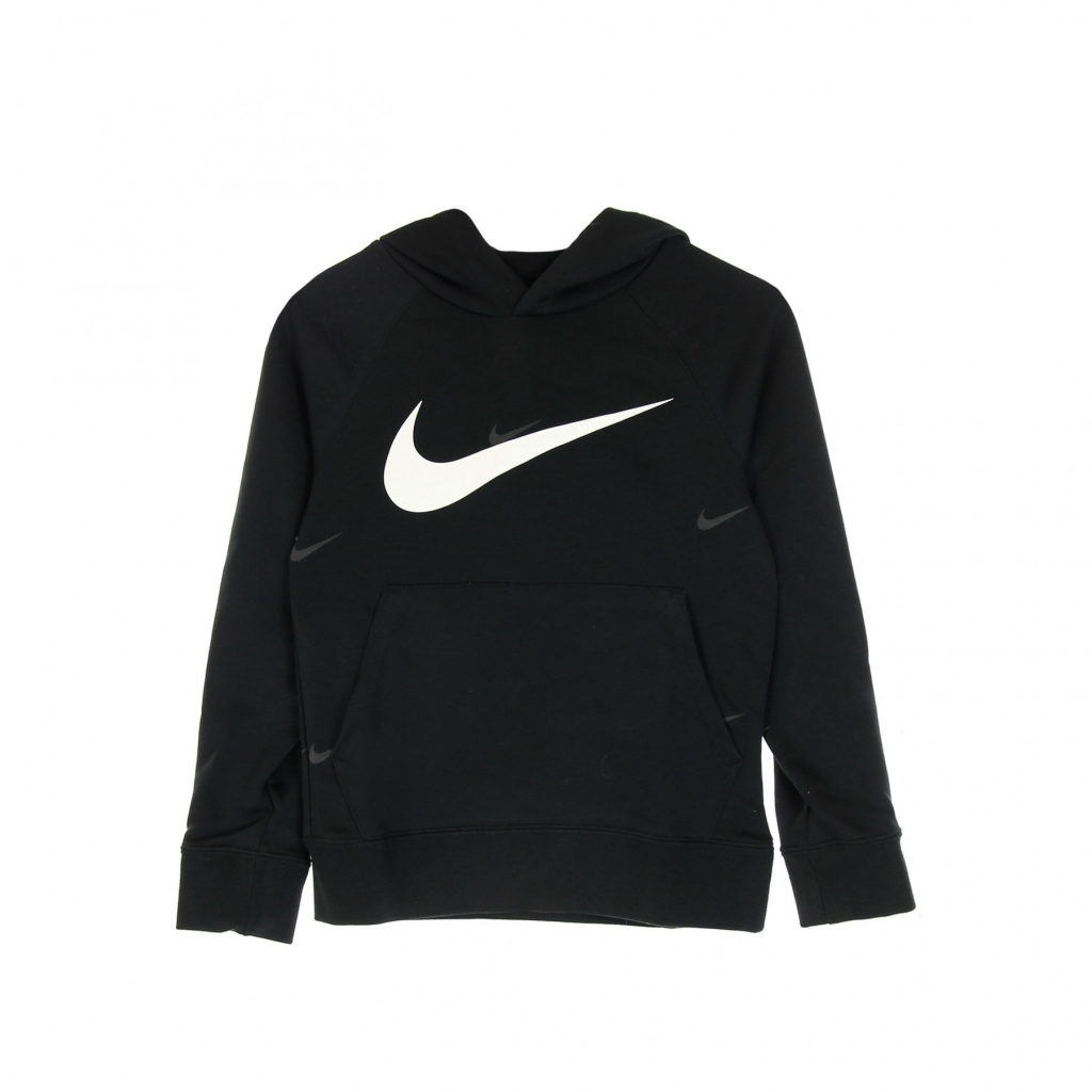 felpa leggera cappuccio bambino b sportswear fleece swoosh hooded pullover BLACK/WHITE