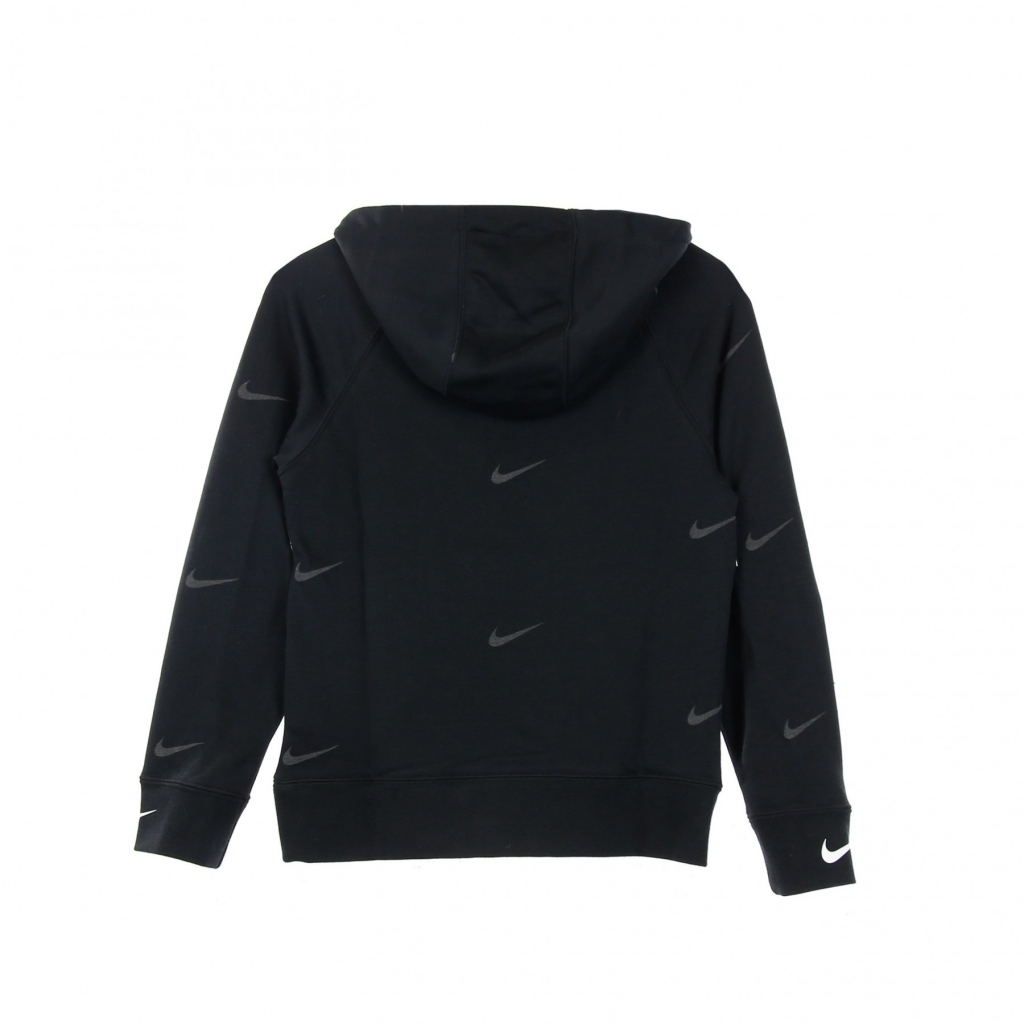 felpa leggera cappuccio bambino b sportswear fleece swoosh hooded pullover BLACK/WHITE