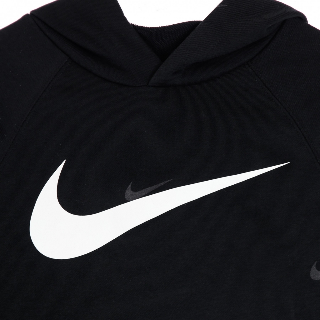 felpa leggera cappuccio bambino b sportswear fleece swoosh hooded pullover BLACK/WHITE